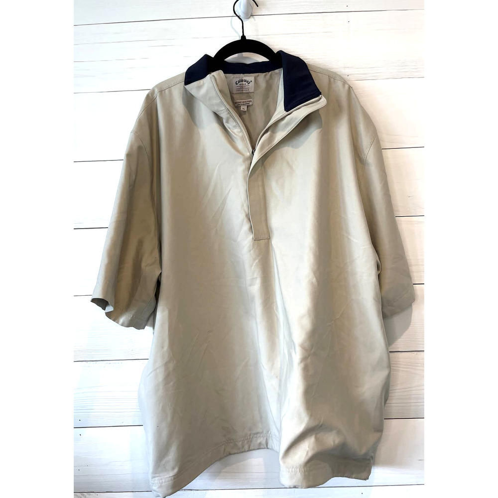 Callaway Golf 1/2 Zip Sport Outwear, Light Khaki, XL Mens